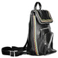 Chic Urban Embroidered Black Backpack