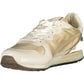 Beige Contrasting Lace-Up Sneakers