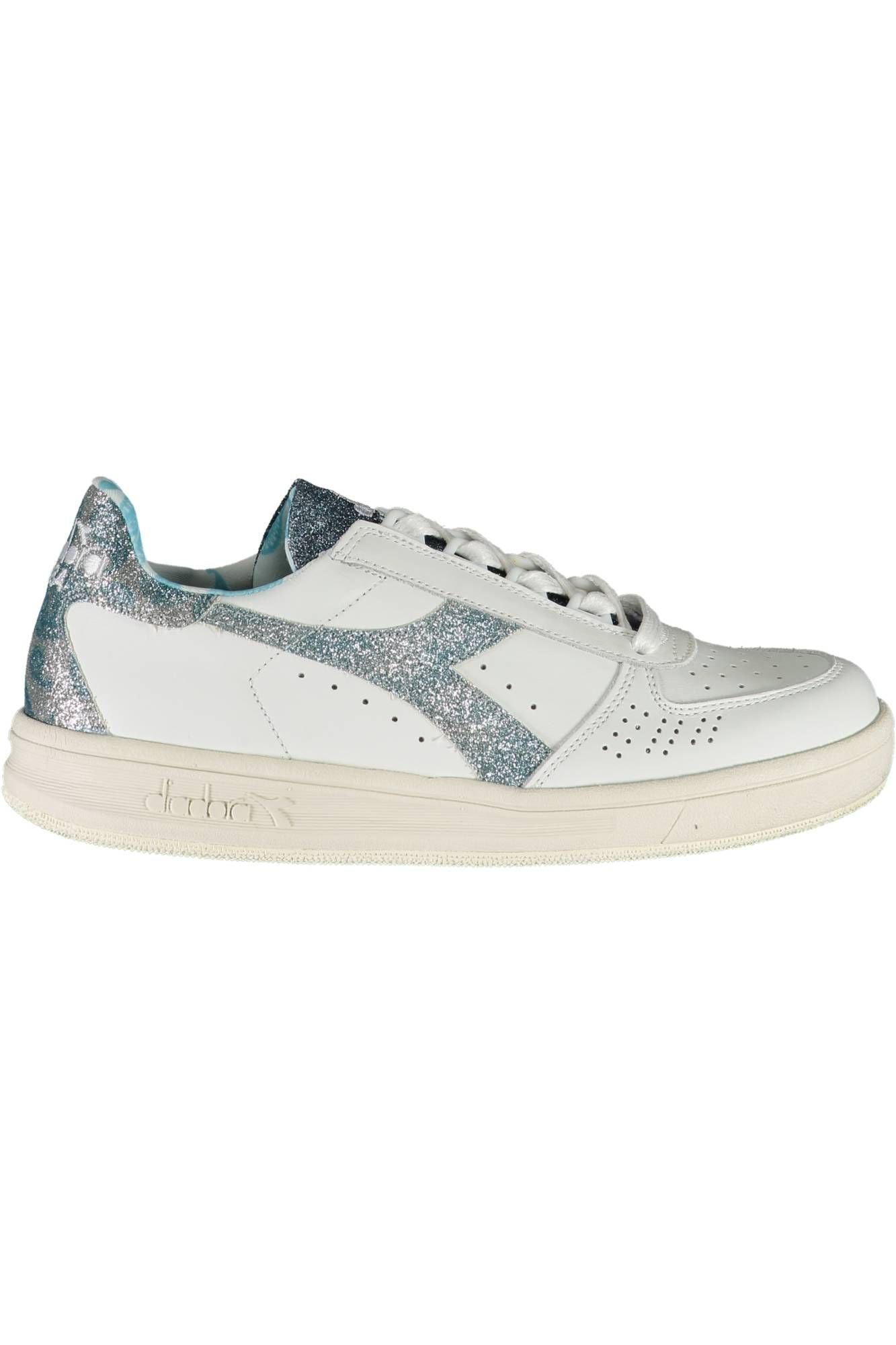 Chic White Lace-Up Sneakers with Contrasting Details