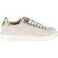 Elegant White Lace-Up Sneakers with Contrasting Details