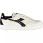 Elegant White Lace-Up Sneakers with Logo Accent
