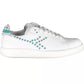 Chic White Lace-up Sneakers with Contrasting Accents