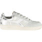 Crystal-Embellished White Fashion Sneakers