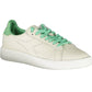 Chic White Lace-Up Sneakers with Contrasting Details