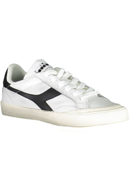 Chic White Lace-Up Sports Sneakers With Logo Detail