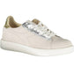 Elegant White Lace-Up Sneakers with Contrasting Details