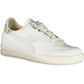 Chic White Lace-up Sneakers with Contrast Detail
