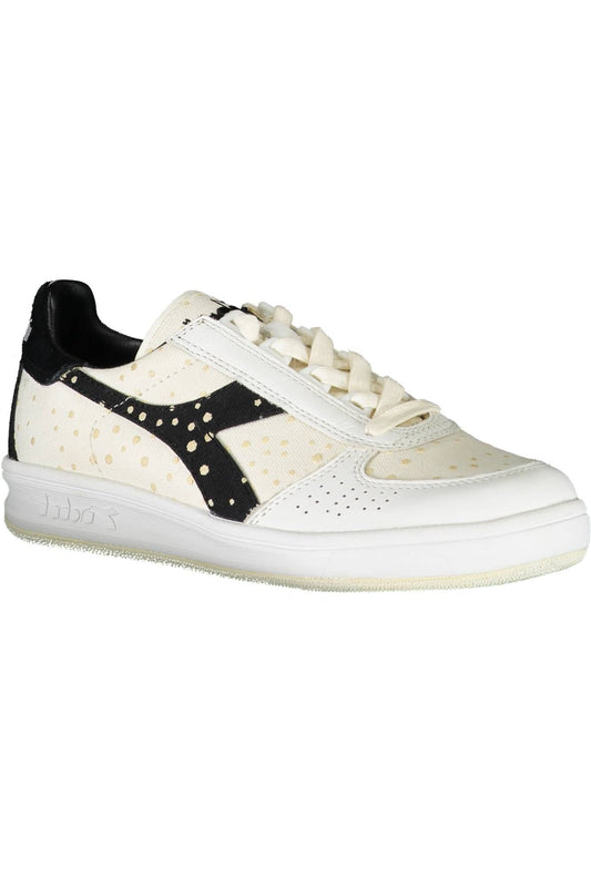 Chic White Lace-Up Sneakers with Logo Detail