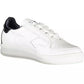 Elegant White Lace-Up Sneakers with Contrast Detail