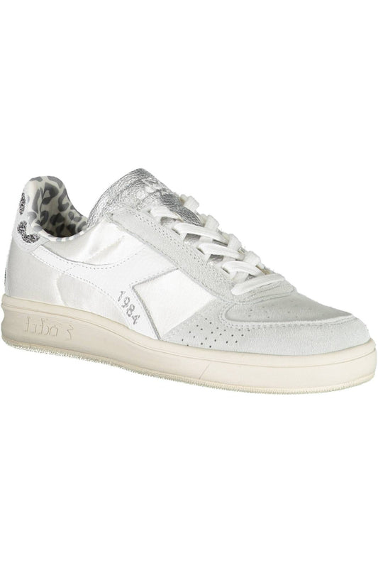 Crystal-Embellished White Fashion Sneakers