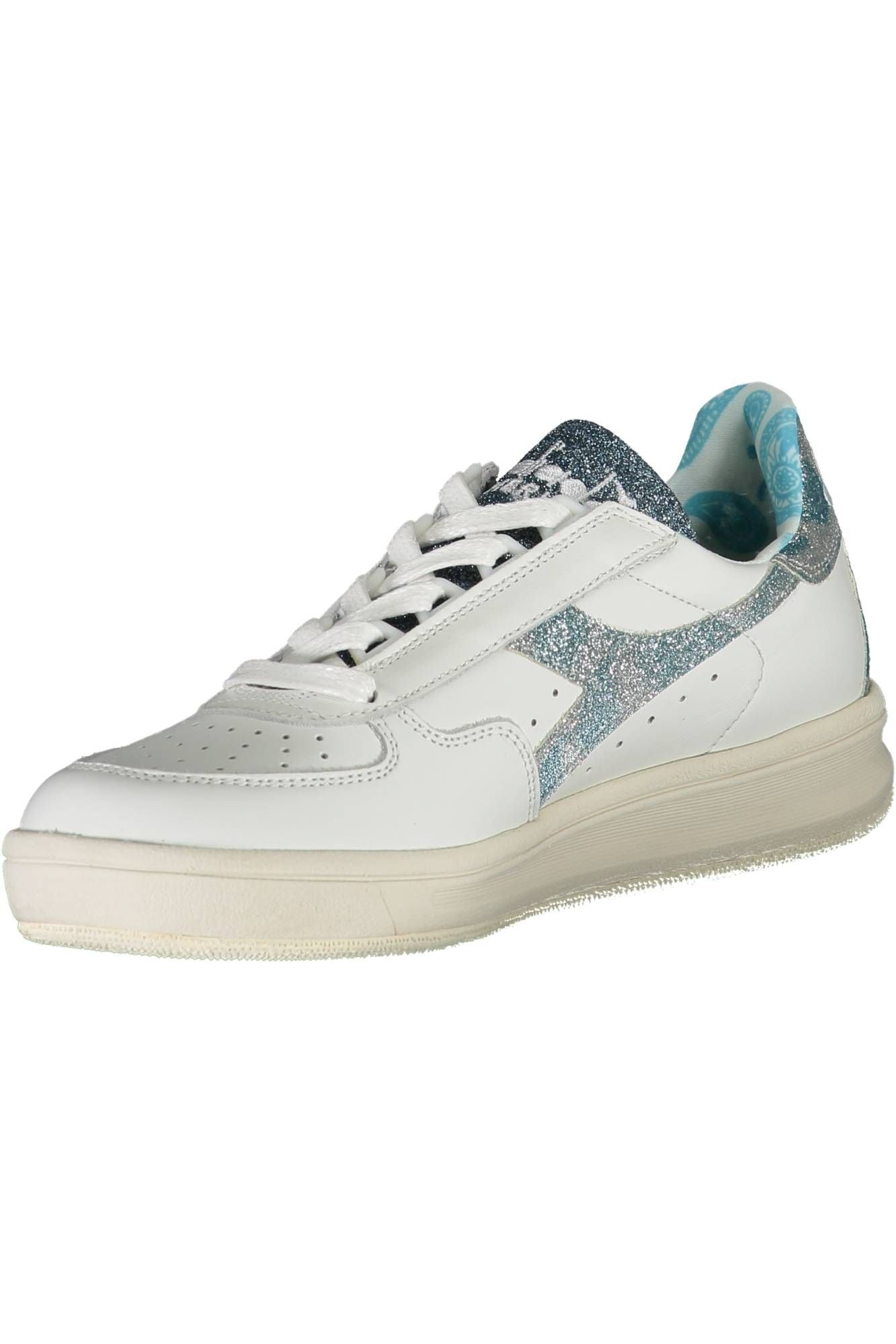 Chic White Lace-Up Sneakers with Contrasting Details