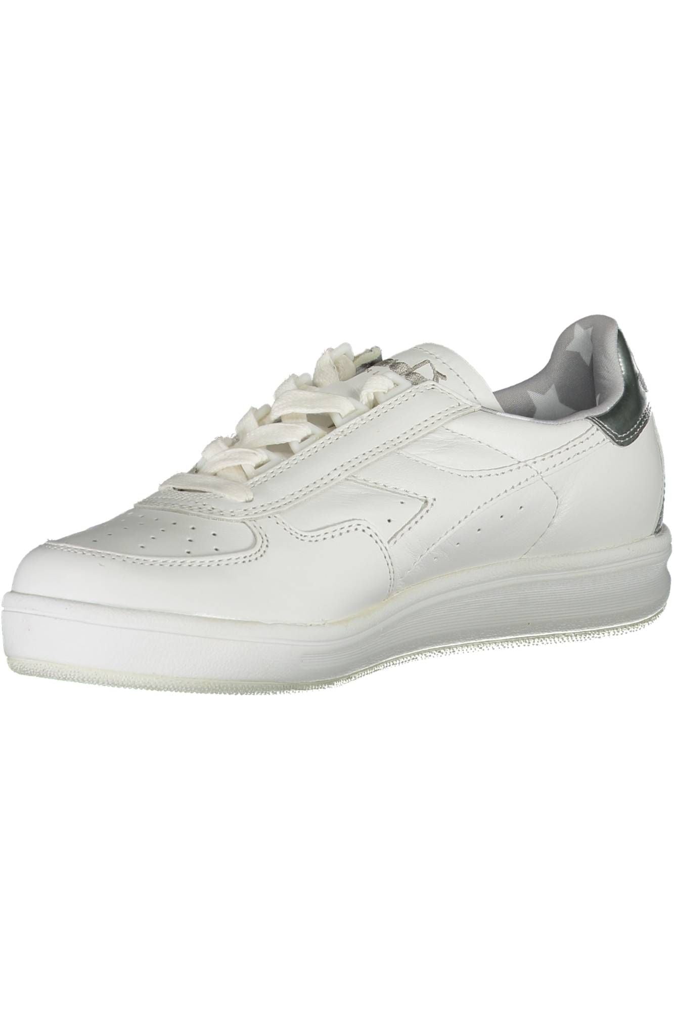 Chic White Lace-Up Sneakers with Contrasting Details