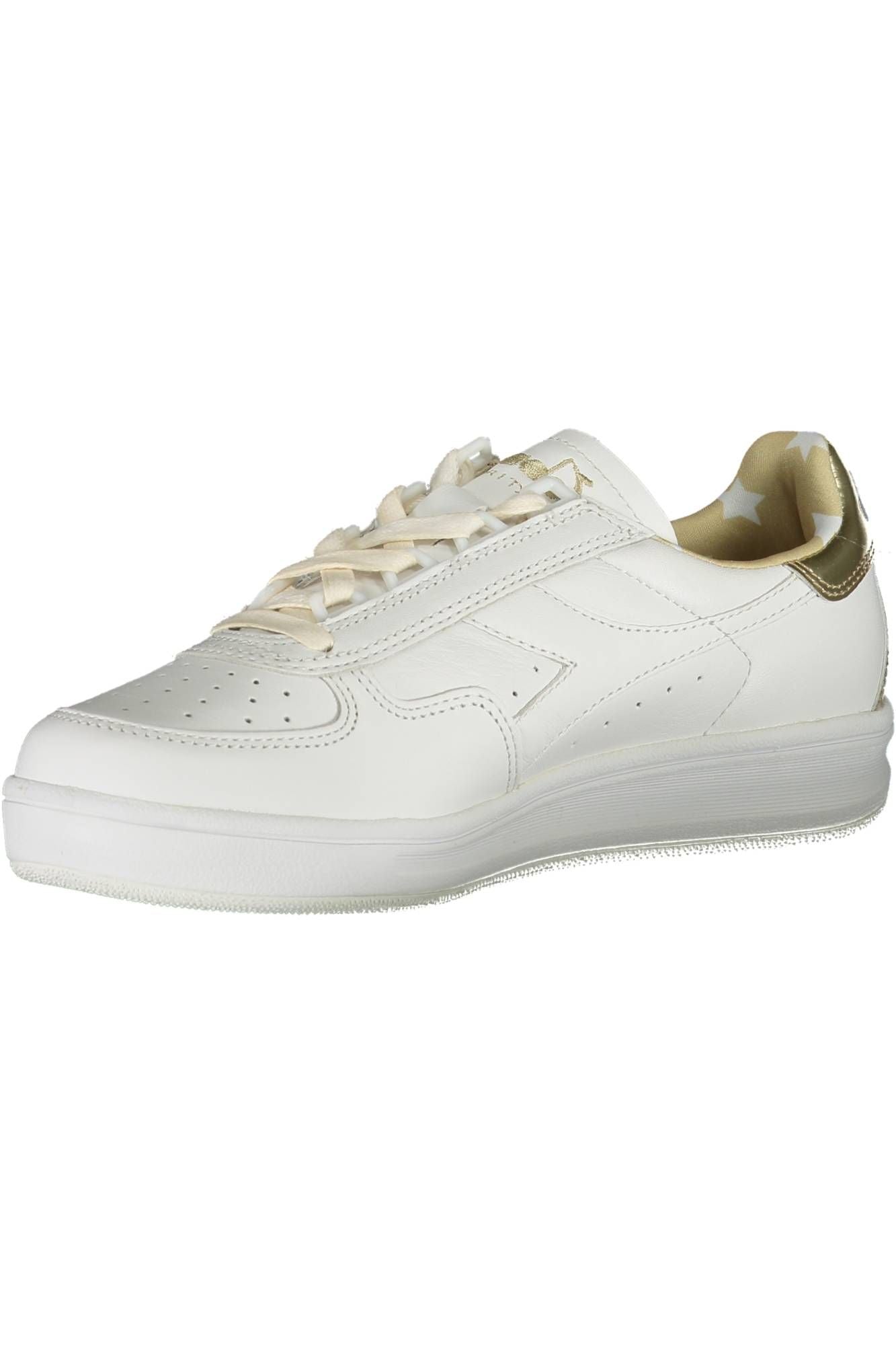 Chic White Lace-Up Sneakers with Contrasting Details