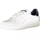 Elegant White Lace-Up Sneakers with Contrast Detail