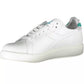 Chic White Lace-up Sneakers with Contrasting Accents