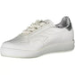 Elegant White Lace-Up Sneakers with Contrast Detail