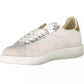 Elegant White Leather Sneakers with Contrasting Details