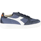 Sleek Blue Fabric Sneakers with Contrasting Details