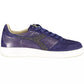 Crystal-Embellished Blue Sneakers With Contrasting Sole