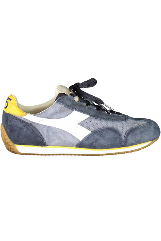Blue Contrast Sole Lace-Up Sneakers