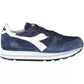 Elegant Blue Lace-Up Sneakers with Contrasting Details