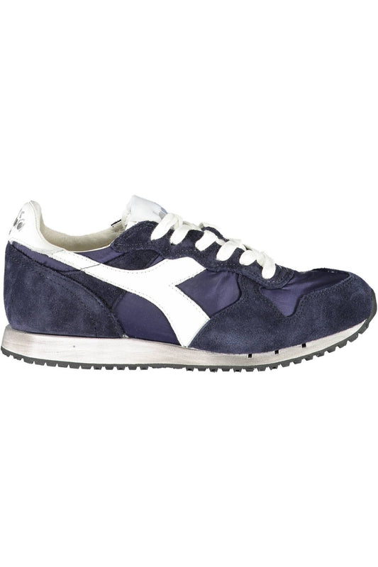 Sleek Blue Sports Sneakers with Contrasting Details