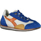Chic Blue Lace-Up Sneakers with Contrast Detailing