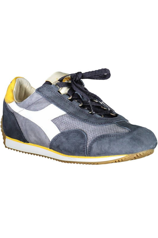 Blue Contrast Sole Lace-Up Sneakers
