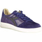 Crystal-Embellished Blue Sneakers With Contrasting Sole