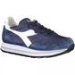 Elegant Blue Lace-Up Sneakers with Contrasting Details