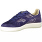 Crystal-Embellished Blue Sneakers With Contrasting Sole