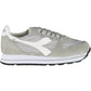 Chic Gray Lace-up Sneakers with Iconic Detailing