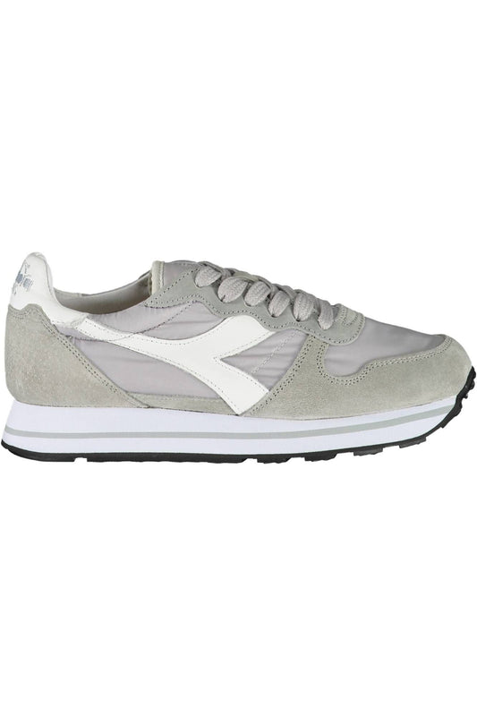 Chic Gray Lace-up Sneakers with Iconic Detailing
