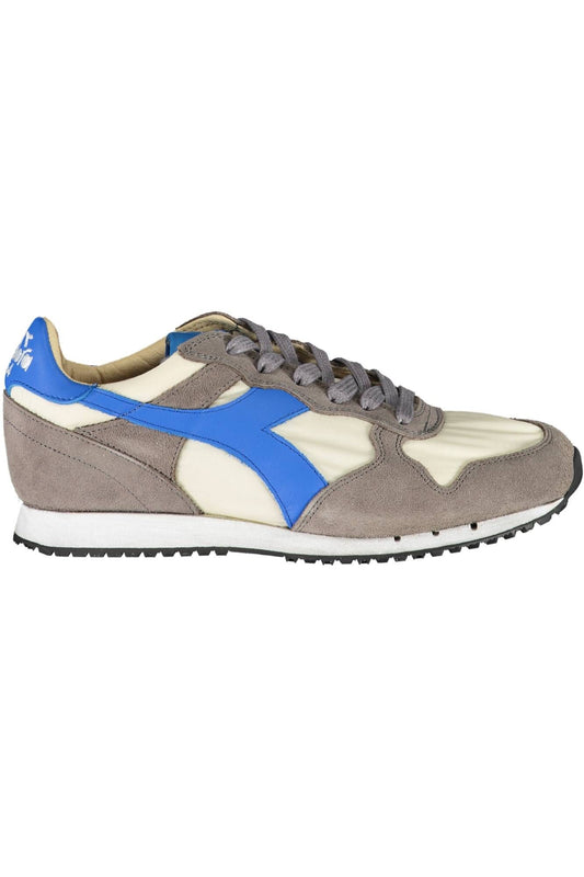 Elegant Gray Fabric Sneakers with Contrasting Details