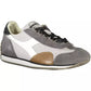 Elegant Gray Lace-Up Sneakers with Contrasting Details