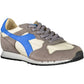 Elegant Gray Fabric Sneakers with Contrasting Details