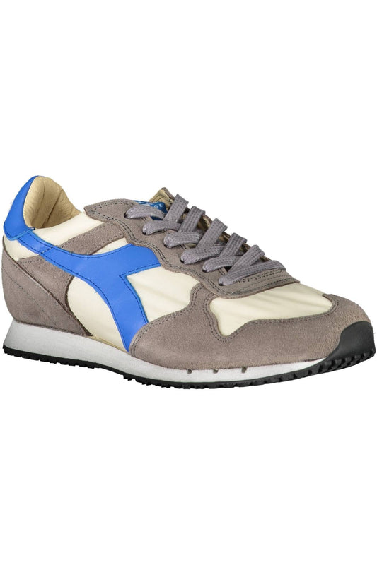 Elegant Gray Fabric Sneakers with Contrasting Details