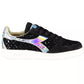 Chic Black Lace-Up Sneakers with Contrasting Details