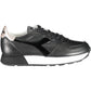 Elegant Black Leather Sneakers with Contrast Detail