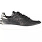 Sleek Black Leather Sneakers with Contrast Accents