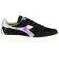 Chic Black Lace-Up Sneakers with Contrasting Details