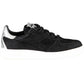 Sleek Black Lace-Up Sports Sneakers