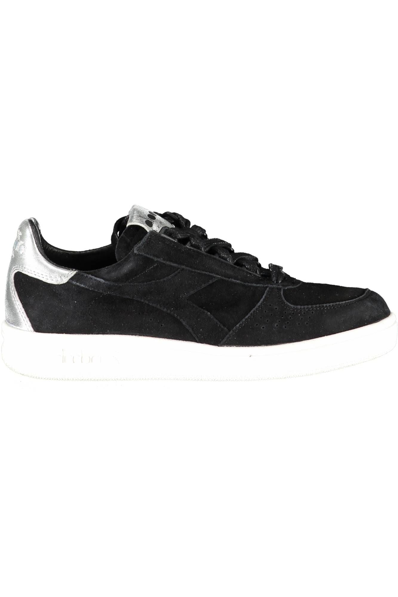 Sleek Black Lace-Up Sports Sneakers