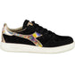 Elegant Black Lace-Up Sporty Sneakers