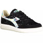Chic Black Lace-Up Sneakers with Contrasting Details