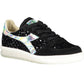 Chic Black Lace-Up Sneakers with Contrasting Details