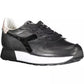 Elegant Black Lace-Up Sneakers with Contrasting Details
