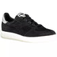Elegant Black Leather Sneakers with Lace Details