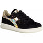 Chic Black Contrast Lace-up Sneakers