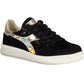 Elegant Black Lace-Up Sporty Sneakers